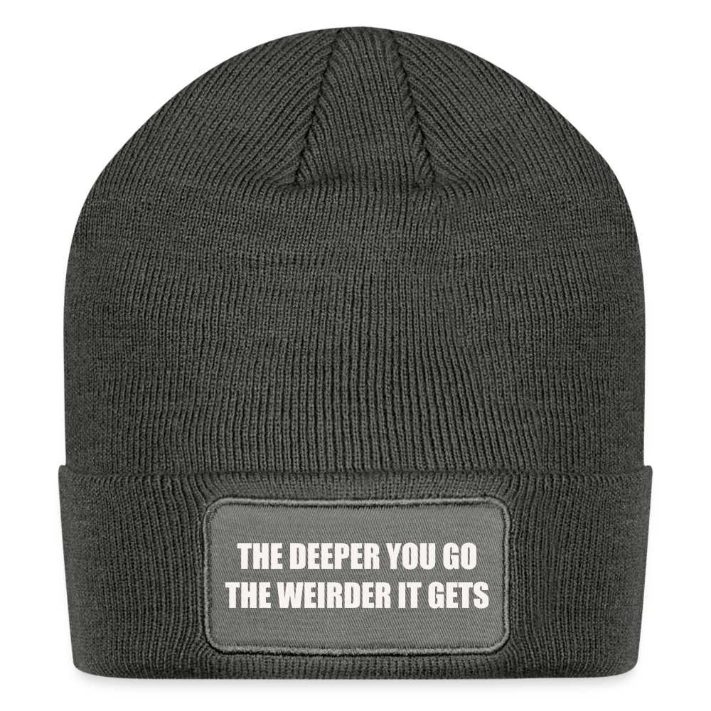 Patch Beanie - charcoal grey