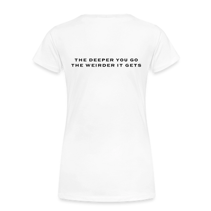 Woman's Deeper logo - white