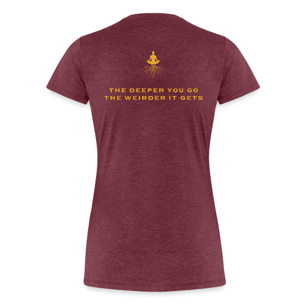 Ayahuasca University - Woman's cut GOLD - heather burgundy