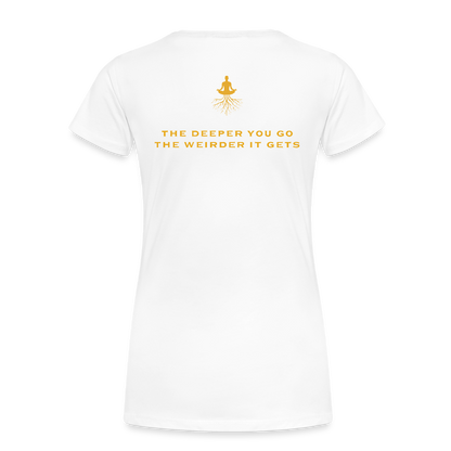 Ayahuasca University - Woman's Gold - white