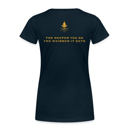 Ayahuasca University - Woman's cut GOLD - deep navy